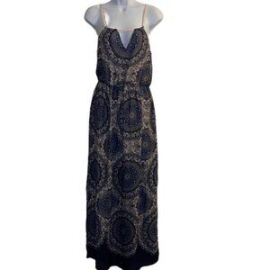 Charlotte Russe Maxi Dress Mandala Print V Neck Spaghetti Straps‎ Flowy Women XS